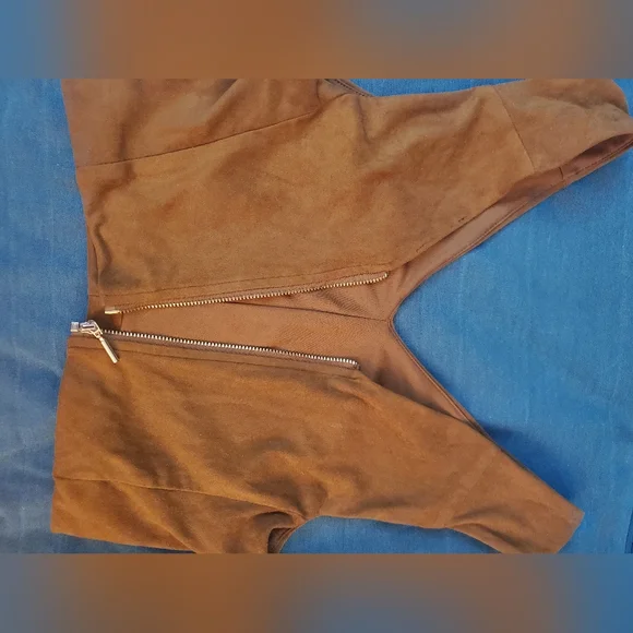 Brown Faux Suede Crop Top from Dynamite - Picture 4 of 7